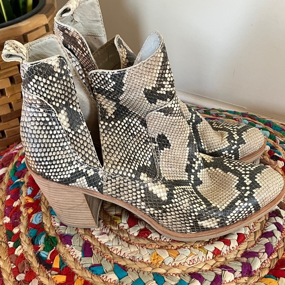 Dolce Vita Snakeskin Ankle Boots